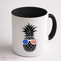 USA Pineapple With Sunglasses Coffee Mug thumb 1