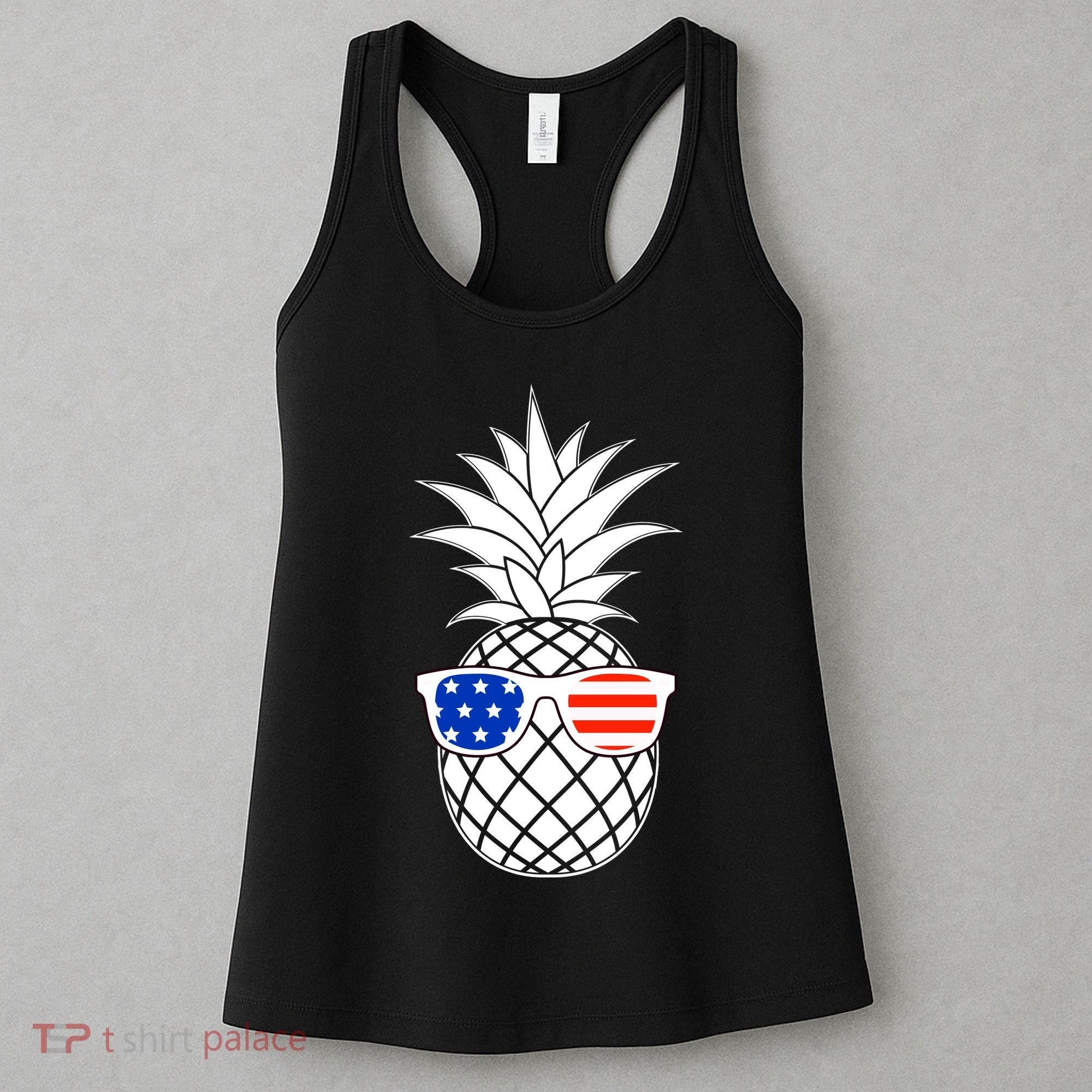 USA Pineapple With Sunglasses Women's Tank Top