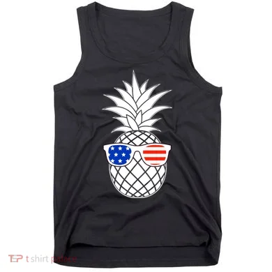 USA Pineapple With Sunglasses Tank Top