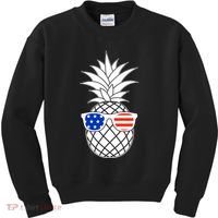 USA Pineapple With Sunglasses Kids Sweatshirt thumb 0