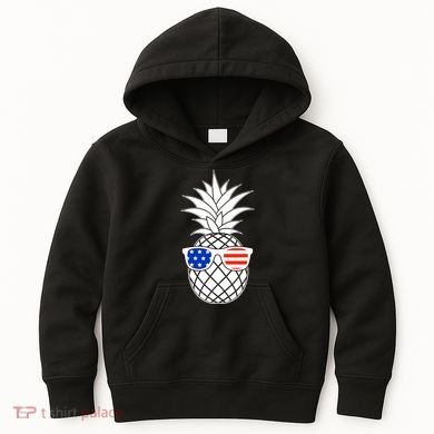 USA Pineapple With Sunglasses Kids Hoodie