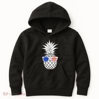 USA Pineapple With Sunglasses Kids Hoodie thumb 0