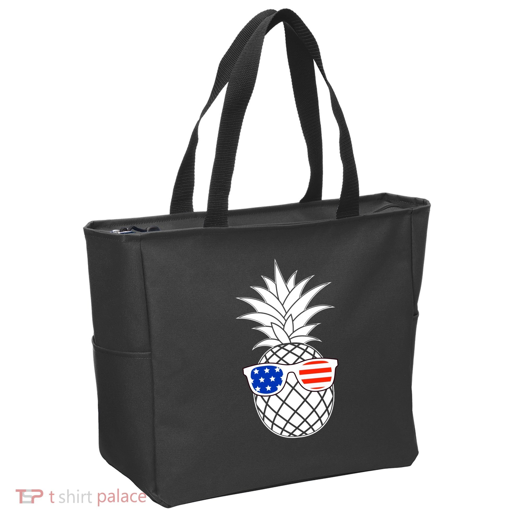 USA Pineapple With Sunglasses Tote Bag