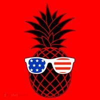 USA Pineapple With Sunglasses Santa Hat thumb 1