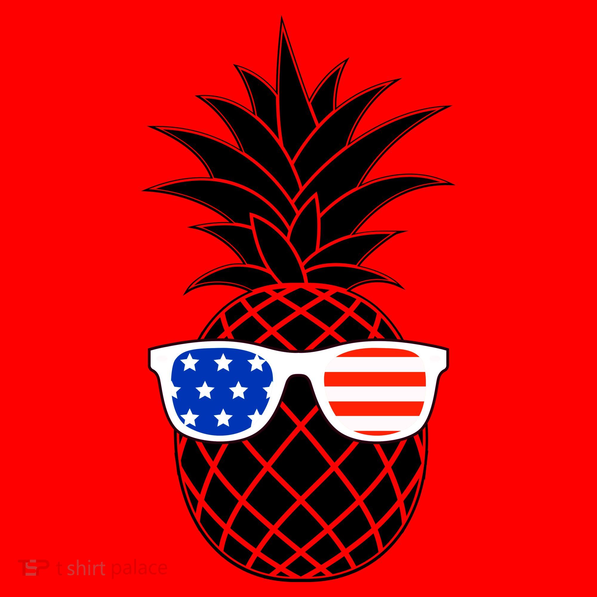 USA Pineapple With Sunglasses Santa Hat