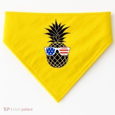 USA Pineapple With Sunglasses USA-Made Doggie Bandana
