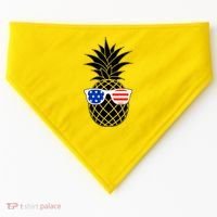 USA Pineapple With Sunglasses USA-Made Doggie Bandana thumb 0