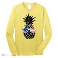 USA Pineapple With Sunglasses Long Sleeve Shirt thumb 0