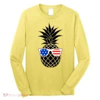 USA Pineapple With Sunglasses Long Sleeve Shirt thumb 0