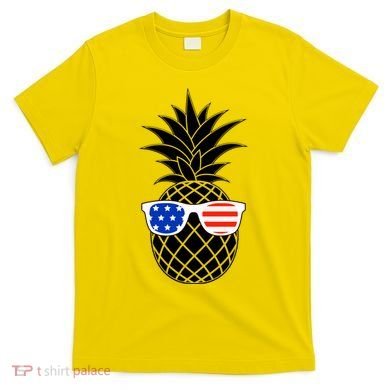 USA Pineapple With Sunglasses T-Shirt