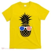USA Pineapple With Sunglasses T-Shirt thumb 0