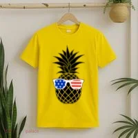 USA Pineapple With Sunglasses T-Shirt thumb 2