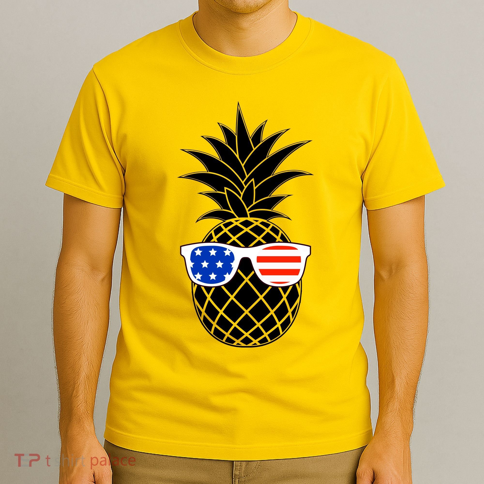 USA Pineapple With Sunglasses T-Shirt