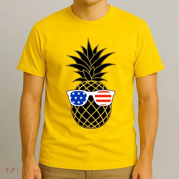 USA Pineapple With Sunglasses T-Shirt
