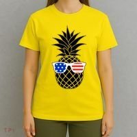 USA Pineapple With Sunglasses T-Shirt thumb 4