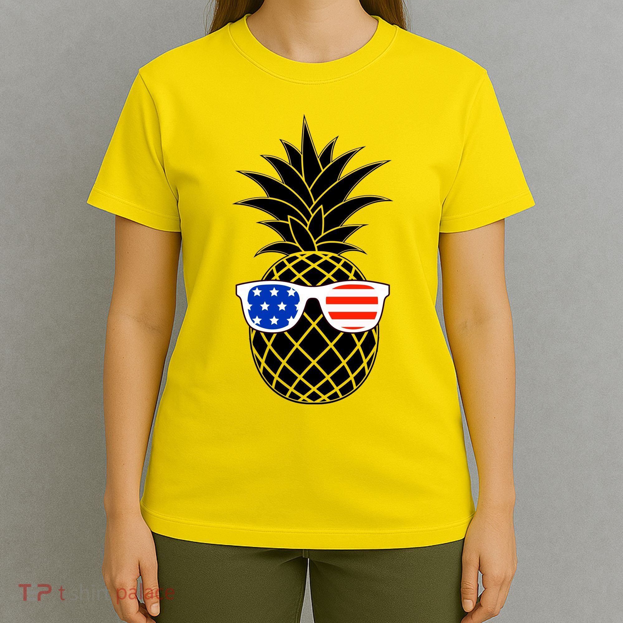 USA Pineapple With Sunglasses T-Shirt