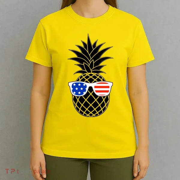 USA Pineapple With Sunglasses T-Shirt