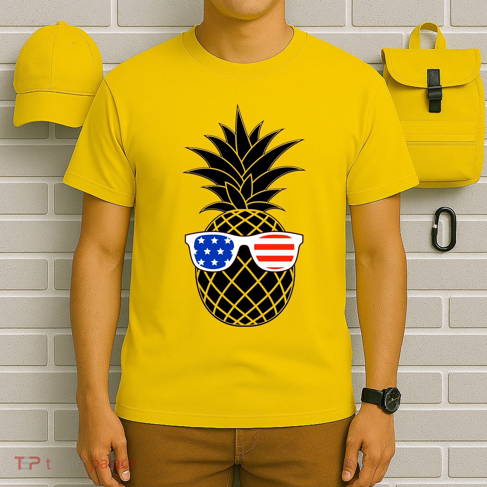 USA Pineapple With Sunglasses T-Shirt