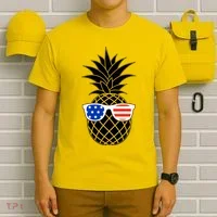 USA Pineapple With Sunglasses T-Shirt thumb 6
