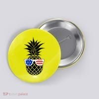 USA Pineapple With Sunglasses Button thumb 0