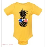 USA Pineapple With Sunglasses Baby Bodysuit thumb 0