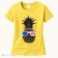 USA Pineapple With Sunglasses Women's T-Shirt thumb 0