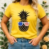 USA Pineapple With Sunglasses Women's T-Shirt thumb 2