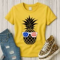 USA Pineapple With Sunglasses Women's T-Shirt thumb 3