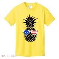 USA Pineapple With Sunglasses Kids T-Shirt thumb 0