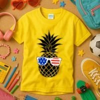USA Pineapple With Sunglasses Kids T-Shirt thumb 3