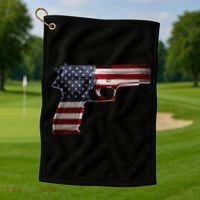 USA Pistol Gun Golf Towel thumb 1