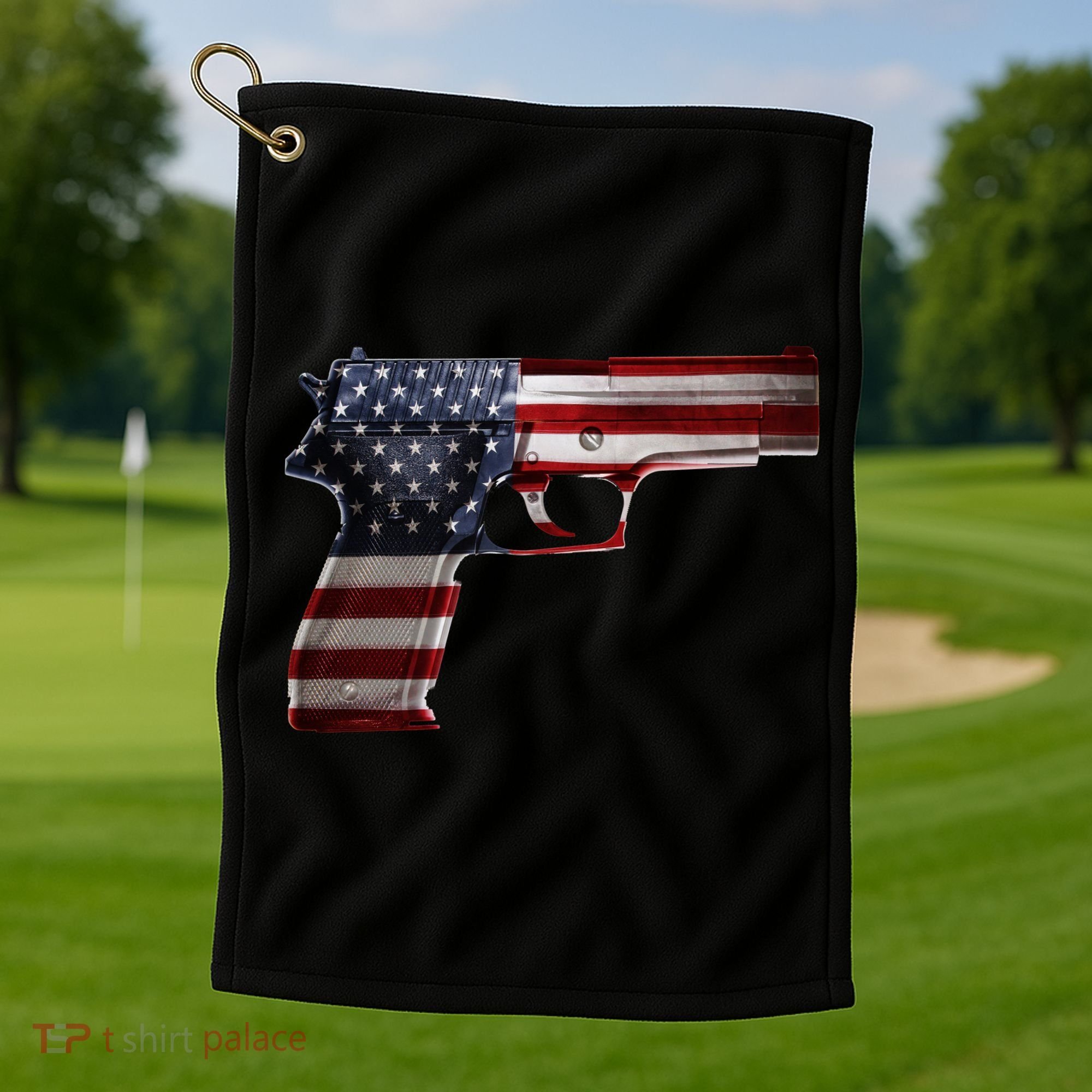 USA Pistol Gun Golf Towel