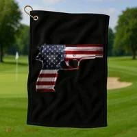 USA Pistol Gun Golf Towel thumb 1