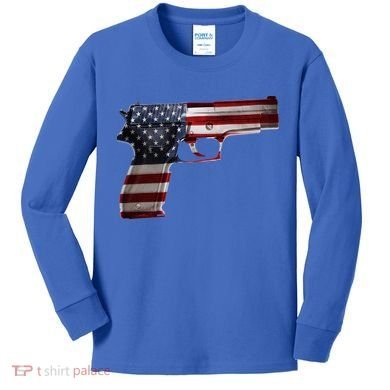 USA Pistol Gun Kids Long Sleeve Shirt