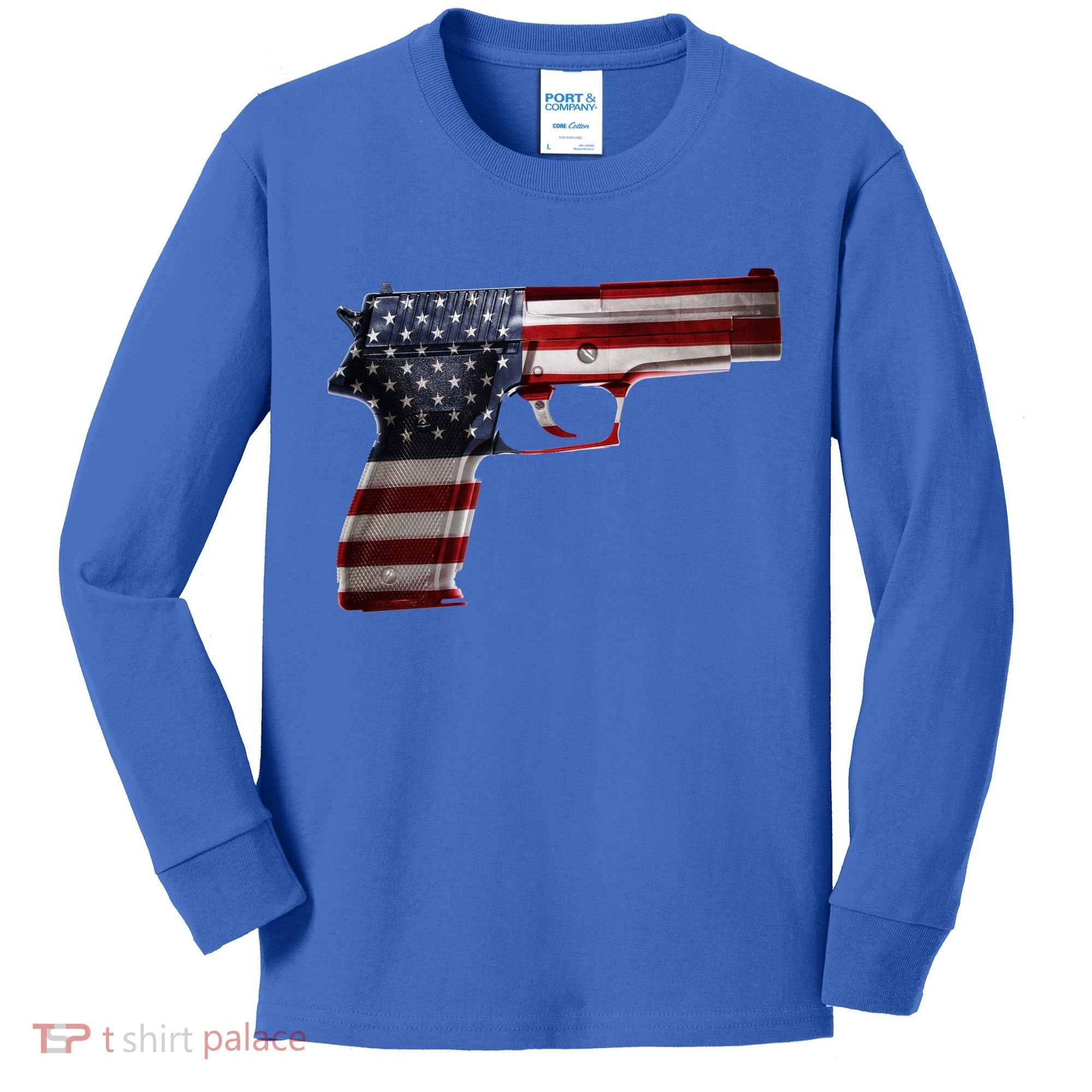 USA Pistol Gun Kids Long Sleeve Shirt