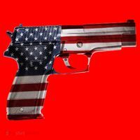 USA Pistol Gun Santa Hat thumb 1