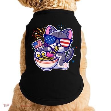 USA Ramen Bowl Kitty America Doggie Tank