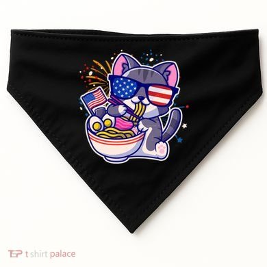 USA Ramen Bowl Kitty America USA-Made Doggie Bandana