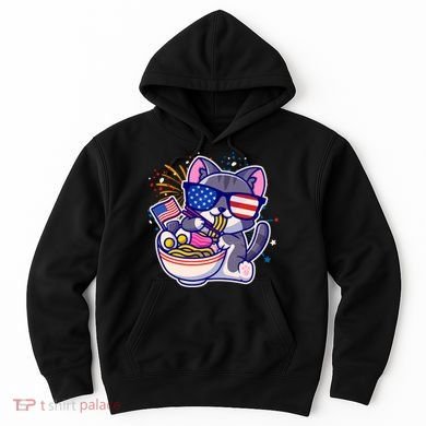 USA Ramen Bowl Kitty America Hoodie