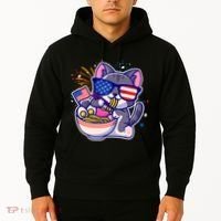 USA Ramen Bowl Kitty America Hoodie thumb 2