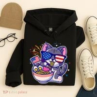 USA Ramen Bowl Kitty America Hoodie thumb 4