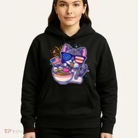 USA Ramen Bowl Kitty America Hoodie thumb 5