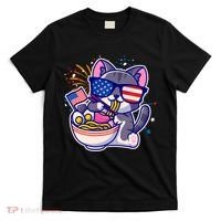 USA Ramen Bowl Kitty America T-Shirt thumb 0