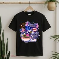 USA Ramen Bowl Kitty America T-Shirt thumb 2