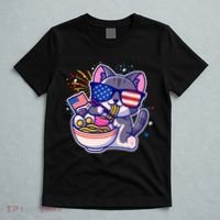 USA Ramen Bowl Kitty America T-Shirt thumb 5
