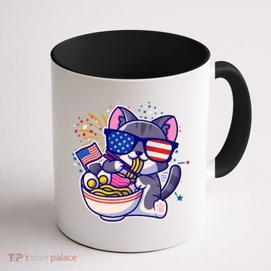 USA Ramen Bowl Kitty America Coffee Mug back
