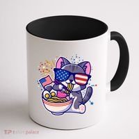 USA Ramen Bowl Kitty America Coffee Mug thumb 1