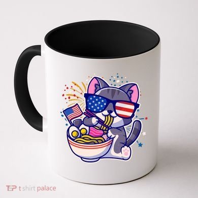 USA Ramen Bowl Kitty America Coffee Mug