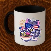 USA Ramen Bowl Kitty America Coffee Mug thumb 2