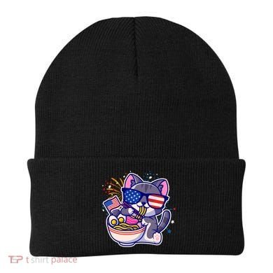 USA Ramen Bowl Kitty America Beanie